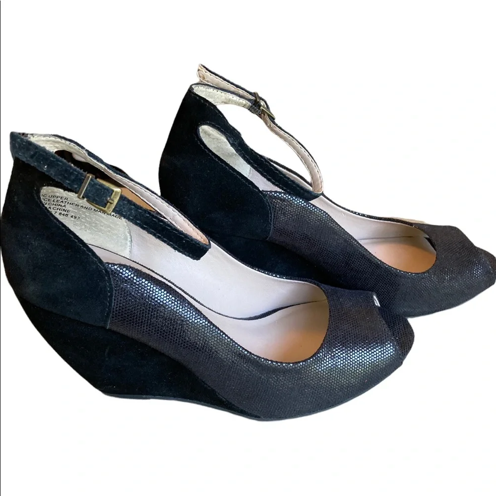 Anthropologie Seychelles Black Ankle Strap Shoe